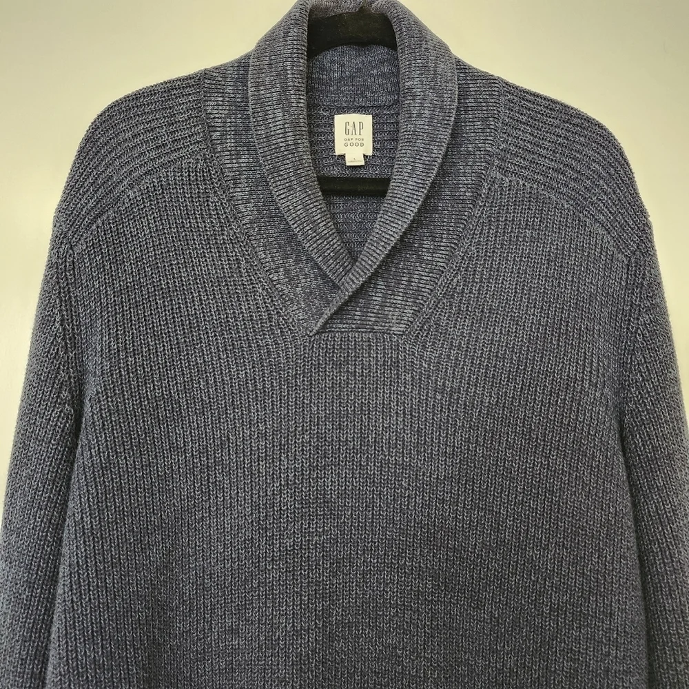 GAP Navy Blue Shawl Collar‎ Sweater Mens Large